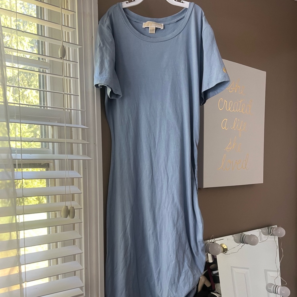 Michael Kors baby blue cinched side casual dress size large